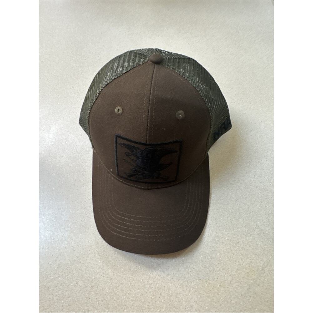 Trucker Hat NRA Logo green with embroidered logo Eagle W Guns Adj. back